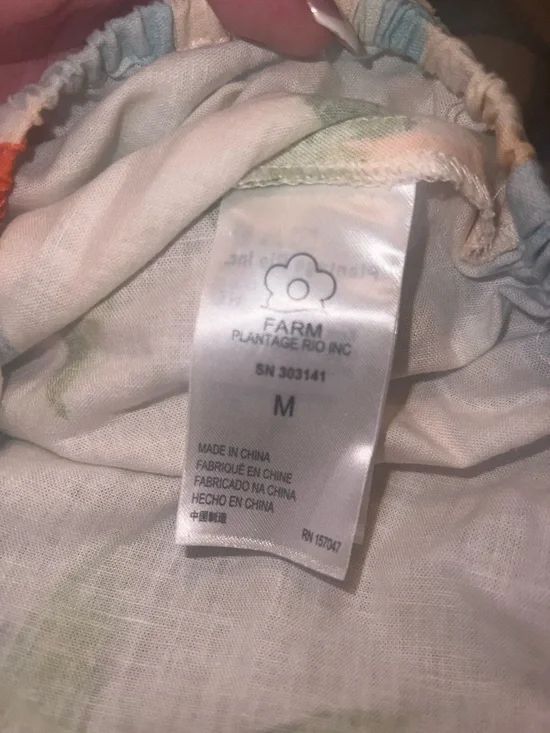 Farm Rio Copacabana Crop Top Medium NWT Off Shoulder Tropical Linen Blend - Picture 6 of 6